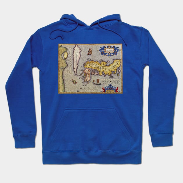 Antique Map of Japan by Mercator and Hondius Hoodie by MasterpieceCafe